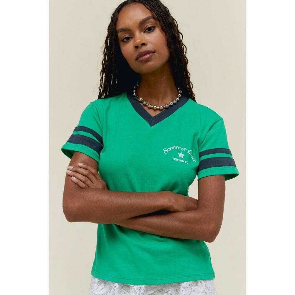NWT Daydreamer Sporty V-Neck Tee - Picture 2 of 6